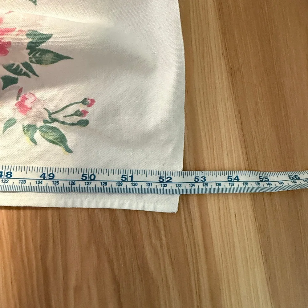 Vintage Wilendur Floral Tablecloth Cherry Blossom White Pink Green Cottagecore